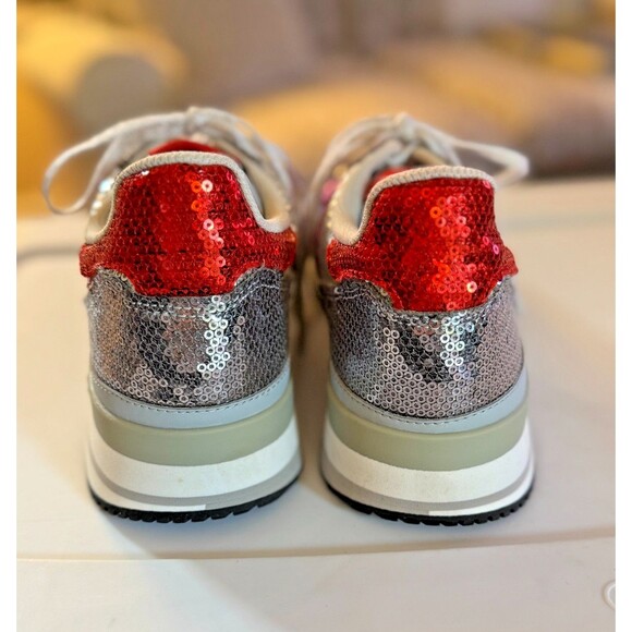 NEW Adidas ZX 500 Sequin Low Top Silver Women's Sneakers Sz 8 - Picture 6 of 11